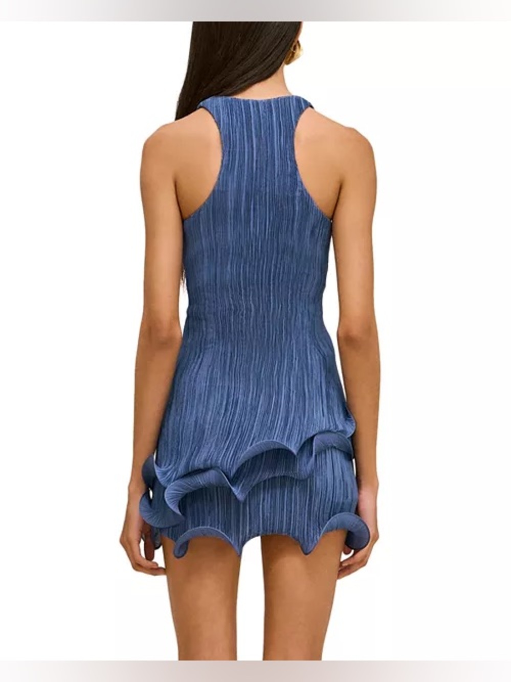 Cult Gaia Plissé Chiffon Mini Dress with Ruffled Hem (NWT!) - Picture 2 of 14